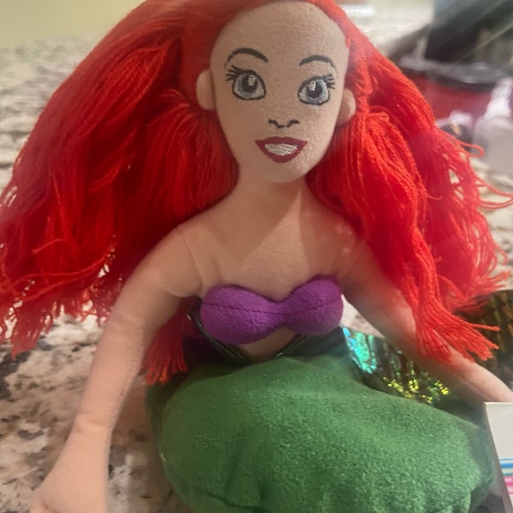 Vtg Disney Store Exclusive The Little Mermaid Ariel 7" Bean Bag Plush - Picture 2 of 9